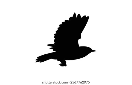 Flying Warbler Bird Silhouette Design  And Vector Illustration. 