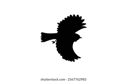 Flying Warbler Bird Silhouette Design  And Vector Illustration. 