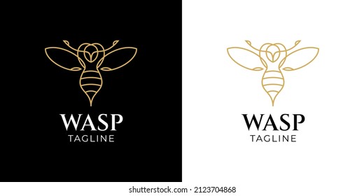 Flying Wasp Logo Monoline Style