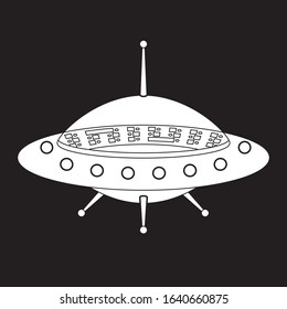 Flying White Alien Spaceship illustration