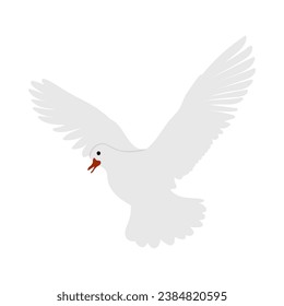 Flying White Taube. Geeignet für verschiedene religiöse Entwürfe. Vektorgrafik.