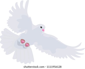 Flying White Dove Vector Illustration