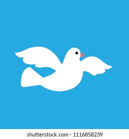 Flying white dove. Vector illustration 