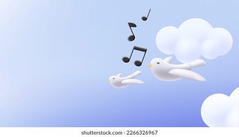 Singing Bird Cartoon Vector Illustration, Bird singing out loud, musical  note symbols in line, colored and black and white line art stock vector  image 28299590 Vector Art at Vecteezy