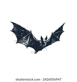 The flying wild bat illustration. Vector eps 10.