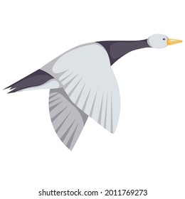 Flying wild duck. Hunting vector icon isolated on white background. For logo, emblems, template, badges.