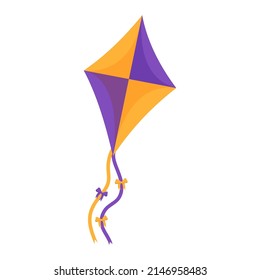 Flying wind kite. Makar Sankranti festival. Illustration wind kite game.