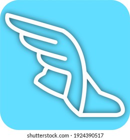 Flying wing shoe logo app icon line simple design vector