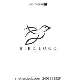 Flying Wings Bird Logo abstract design vector icon