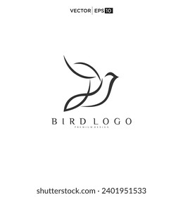 Flying Wings Bird Logo abstract design vector icon