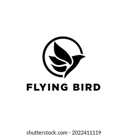 Flying Wings Bird Logo simple minimalist abstract design vector template. Bird logo design