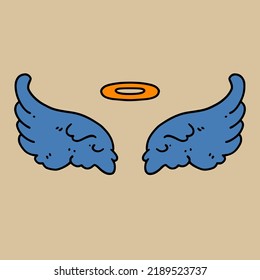 flying wings cute hand drawn illustration. vector illustration images suitable for stickers, t-shirts, etc.