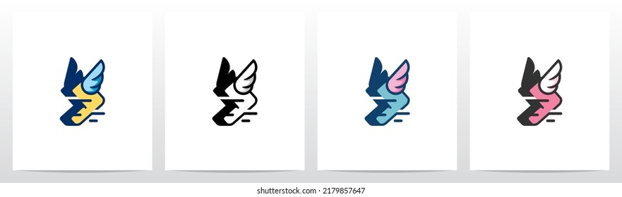  Flying With Wings Letter Logo Design J