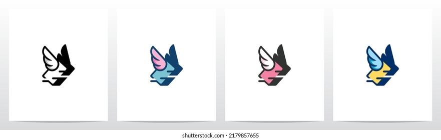  Flying With Wings Letter Logo Design I