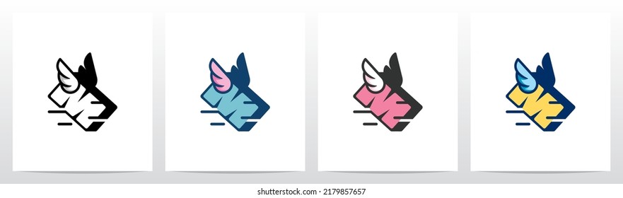  Flying With Wings Letter Logo Design M