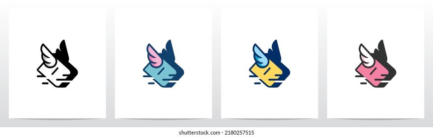  Flying With Wings Letter Logo Design D