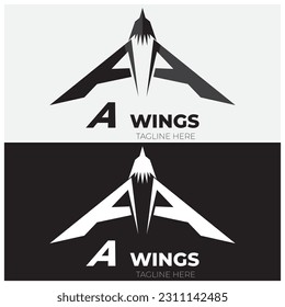Flying wings logo illustration. Delicate and creative design