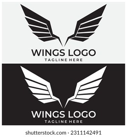 Flying wings logo illustration. Delicate and creative design