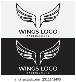 Flying wings logo illustration. Delicate and creative design
