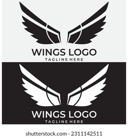 Flying wings logo illustration. Delicate and creative design