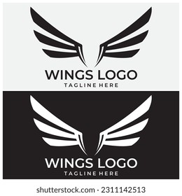 Flying wings logo illustration. Delicate and creative design