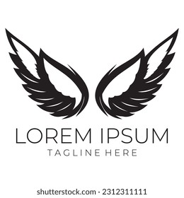 Flying wings logo illustration. Delicate and creative design