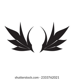 Ilustración del logo de las alas voladoras. Diseño delgado y creativo