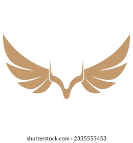Ilustración del logo de las alas voladoras. Diseño delgado y creativo