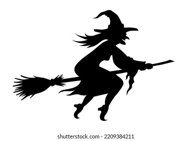 bruxa de halloween na vassoura 10793360 Vetor no Vecteezy