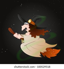 Flying Witch Vector