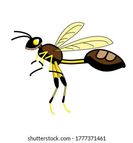 Flying Yellow Wasp icon Vector in white background - Simple things