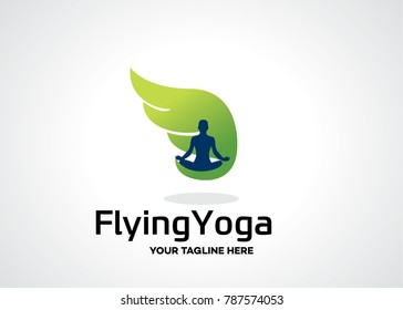 Flying Yoga Logo Template Design Vector, Emblem, Design Concept, Creative Symbol, Icon