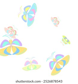 The flying-up watercolor butterflies. Vector illustration Vector isolated decoration element from scattered silhouettes.