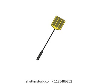 Fly-killing device - typical flyswatter. Home plastic flies to kill. Vector illustration