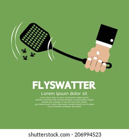 Flyswatter In Hand Vector Illustration