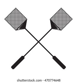 Flyswatter Monochrome Vector Illustration In White Background