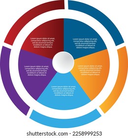 Schwungrad mit 5 Sektionen vektorgrafik.Infografik für Business-Bildung medizinisches Konzept. Kann für Präsentationen verwendet werden Banner, Workflow-Layout, Prozessdiagramm, Flussdiagramm, Infografik

