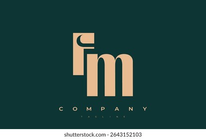 FM Abstract Geometric Logo Design. Modern and elegant logo design with simplistic typography elements, showcasing branding excellence.