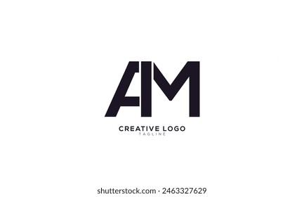 AM FM Abstractas inicial monograma letra alfabeto logo diseño