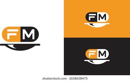 FM Abstract Letters Logo Monogram Emblem FM Logo design