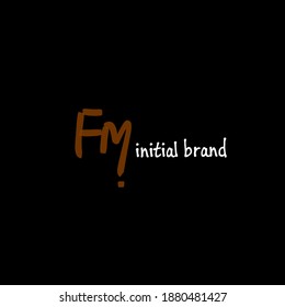 FM beauty monogram and elegant logo design