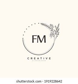 FM Beauty vector initial logo art, handwriting logo of initial signature, wedding, fashion, jewerly, boutique, floral and botanical with creative template for any company or business.