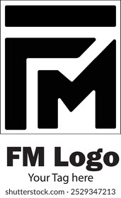 Logotipo preto FM para empresas