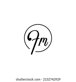 FM circle feminine concept initial logo best for beauty and fashion