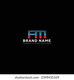 Concepto de diseño de logotipo de letras de letras creativas de FM. Diseño de iconos FM. F M