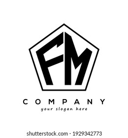 Diseño de logotipo de letras creativas de FM