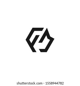 FM, FD FF letter logo vector