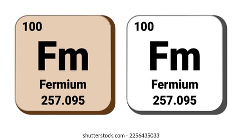 Fm, Fermium element vector icon, periodic table element. Vector illustration EPS 10 File. Isolated on white background.