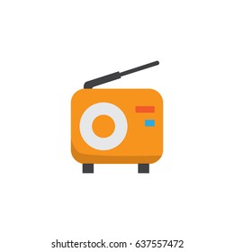 Fm Flat Icon Symbol. Premium Quality Isolated Broadcasting Element In Trendy Style.