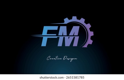 FM Gear Fusion Logo – Industrial Tech-Inspired Letter mark Futuristic Industrial Letter Mark Design for Technology and Engineering Brands.